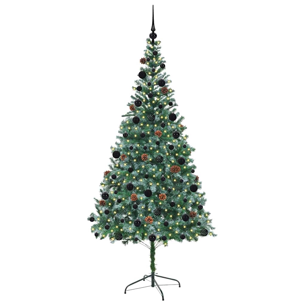 vidaXL Sapin de Noël artificiel Vert 210 cm PVC et acier