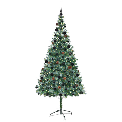 vidaXL Sapin de Noël artificiel Vert 210 cm PVC et acier