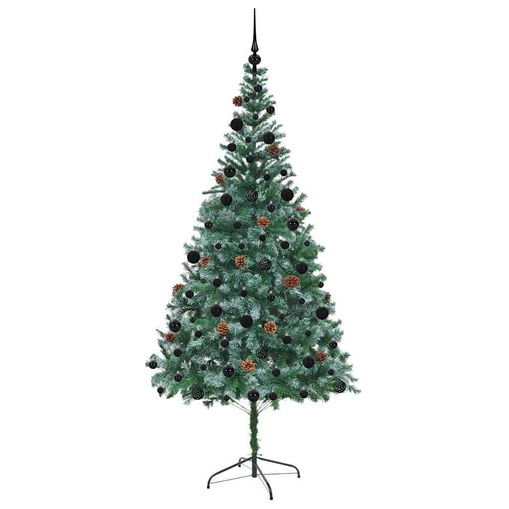 vidaXL Sapin de Noël artificiel Vert 210 cm PVC et acier