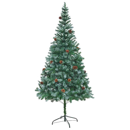 vidaXL Sapin de Noël artificiel Vert 210 cm PVC et acier