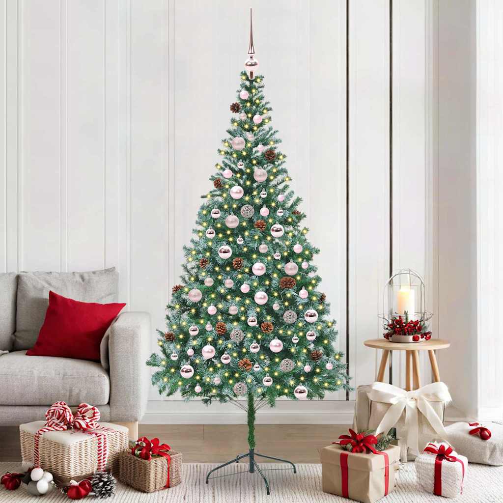 vidaXL Sapin de Noël artificiel Vert 210 cm PVC et acier