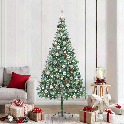 vidaXL Sapin de Noël artificiel Vert 210 cm PVC et acier