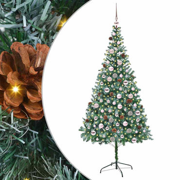 vidaXL Künstlicher Weihnachtsbaum Grün 210 cm PVC und Stahl
