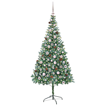 vidaXL Sapin de Noël artificiel Vert 210 cm PVC et acier