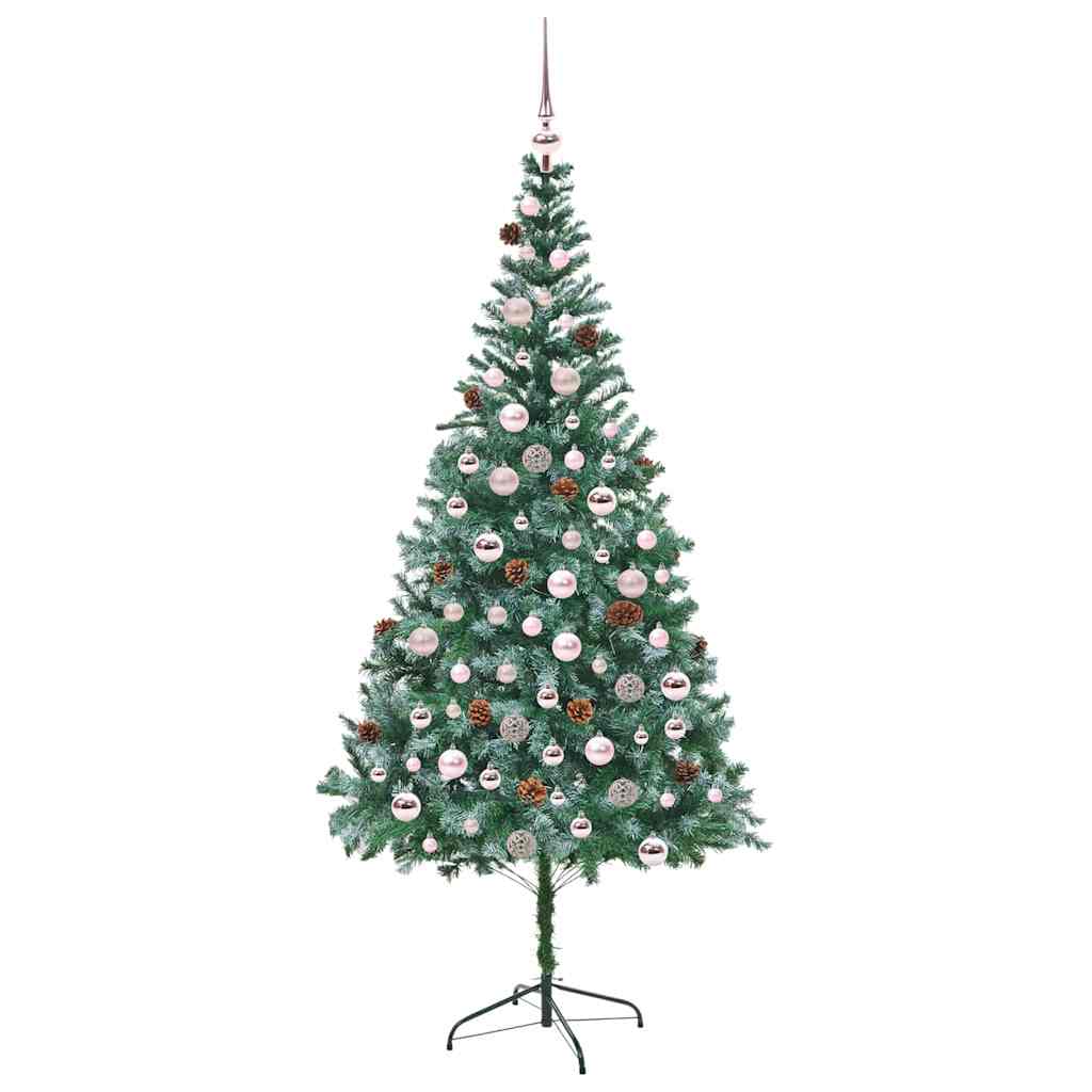 vidaXL Sapin de Noël artificiel Vert 210 cm PVC et acier