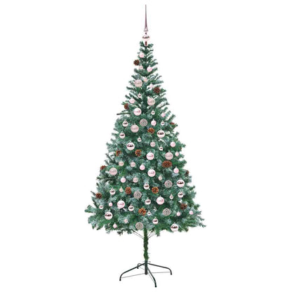 vidaXL Sapin de Noël artificiel Vert 210 cm PVC et acier