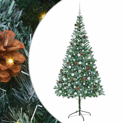 vidaXL Sapin de Noël artificiel Vert 210 cm PVC et acier