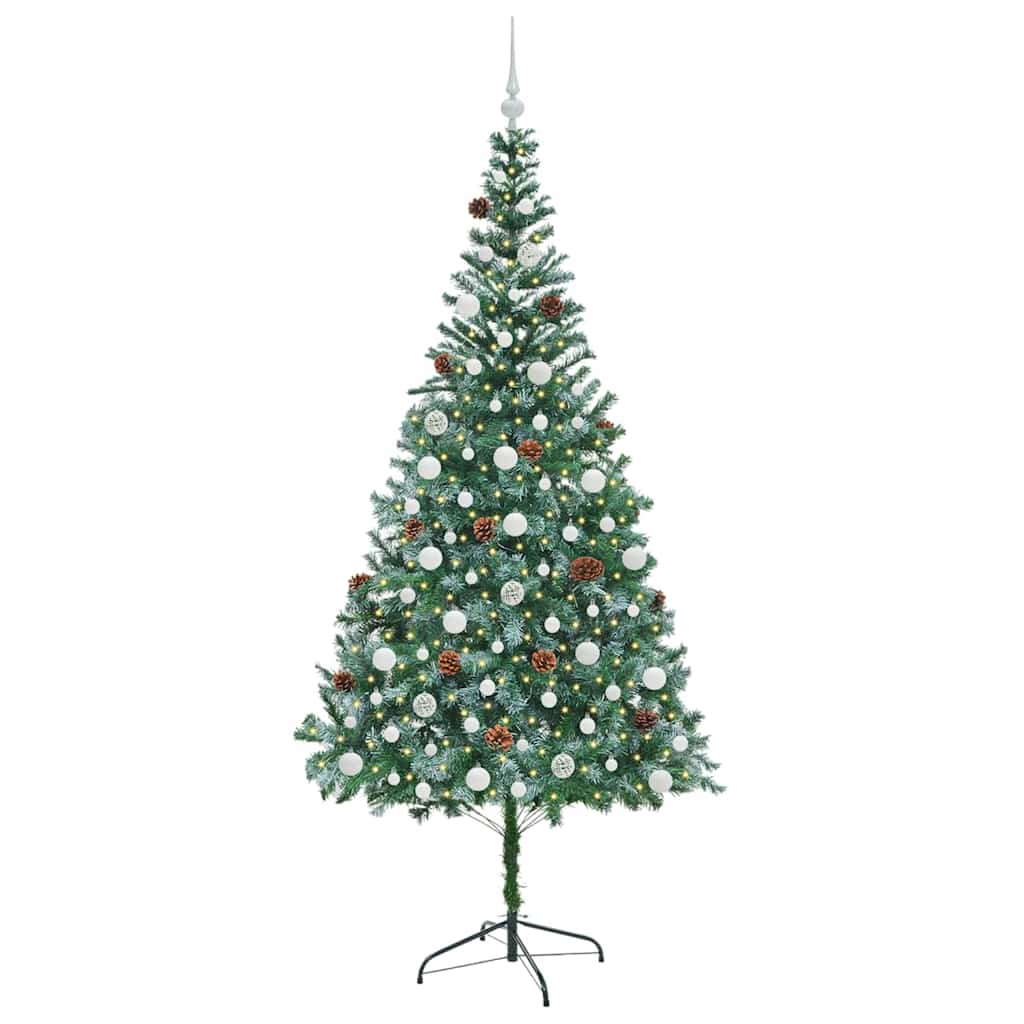 vidaXL Sapin de Noël artificiel Vert 210 cm PVC et acier