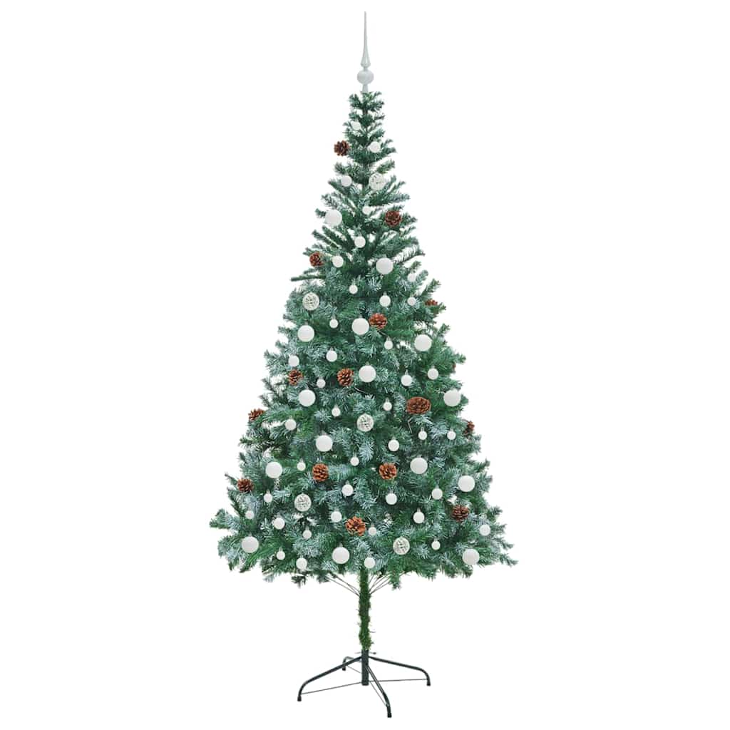 vidaXL Sapin de Noël artificiel Vert 210 cm PVC et acier