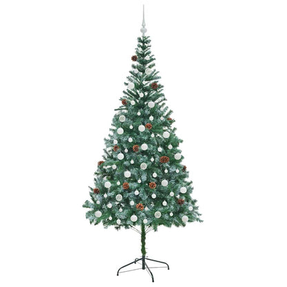 vidaXL Sapin de Noël artificiel Vert 210 cm PVC et acier