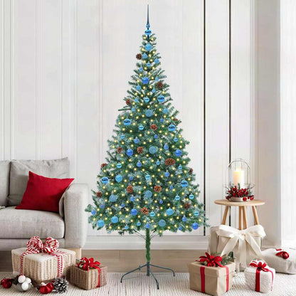 vidaXL Sapin de Noël artificiel Vert 210 cm PVC et acier