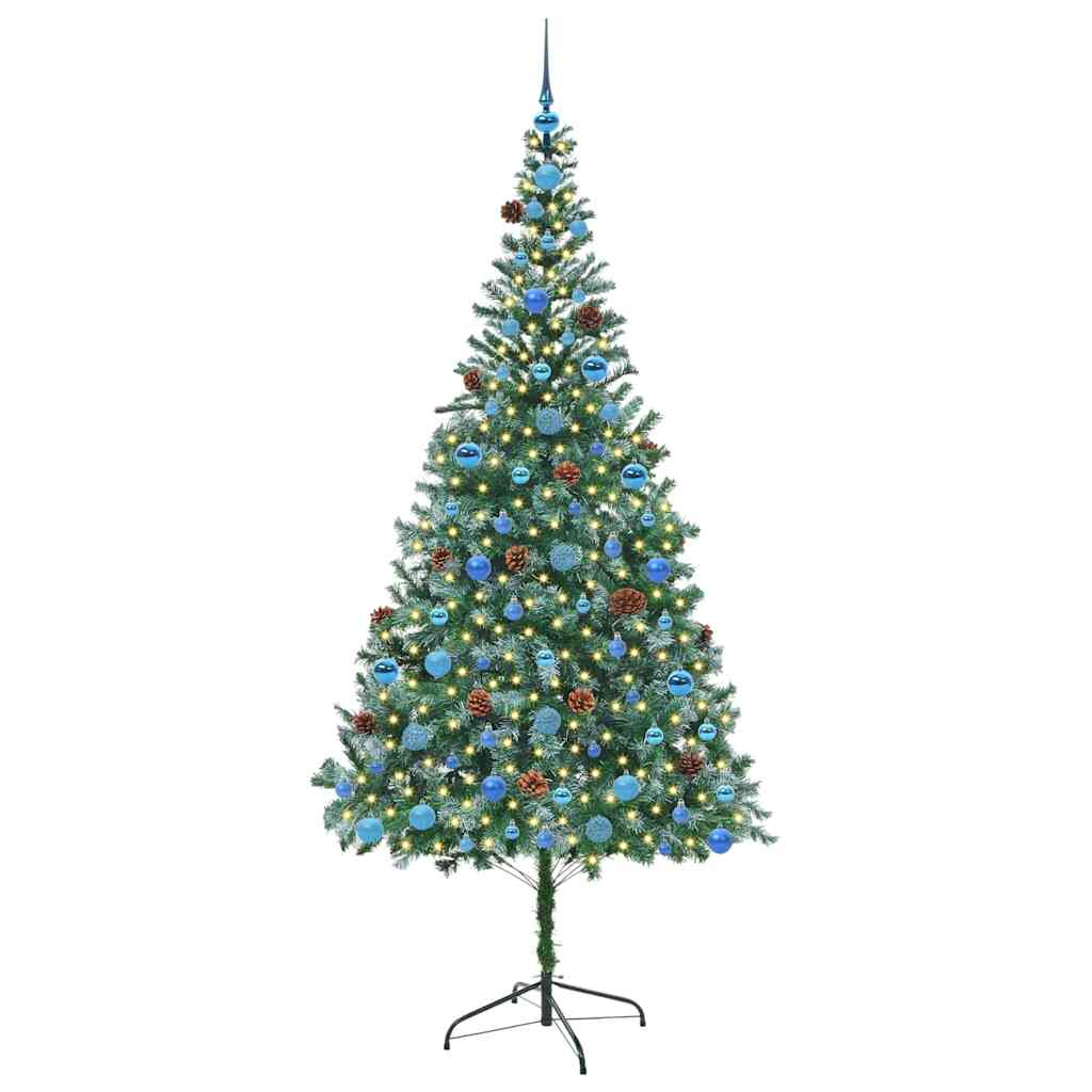 vidaXL Sapin de Noël artificiel Vert 210 cm PVC et acier