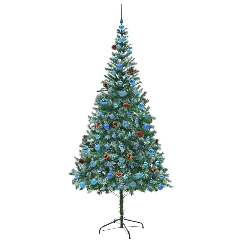 vidaXL Sapin de Noël artificiel Vert 210 cm PVC et acier