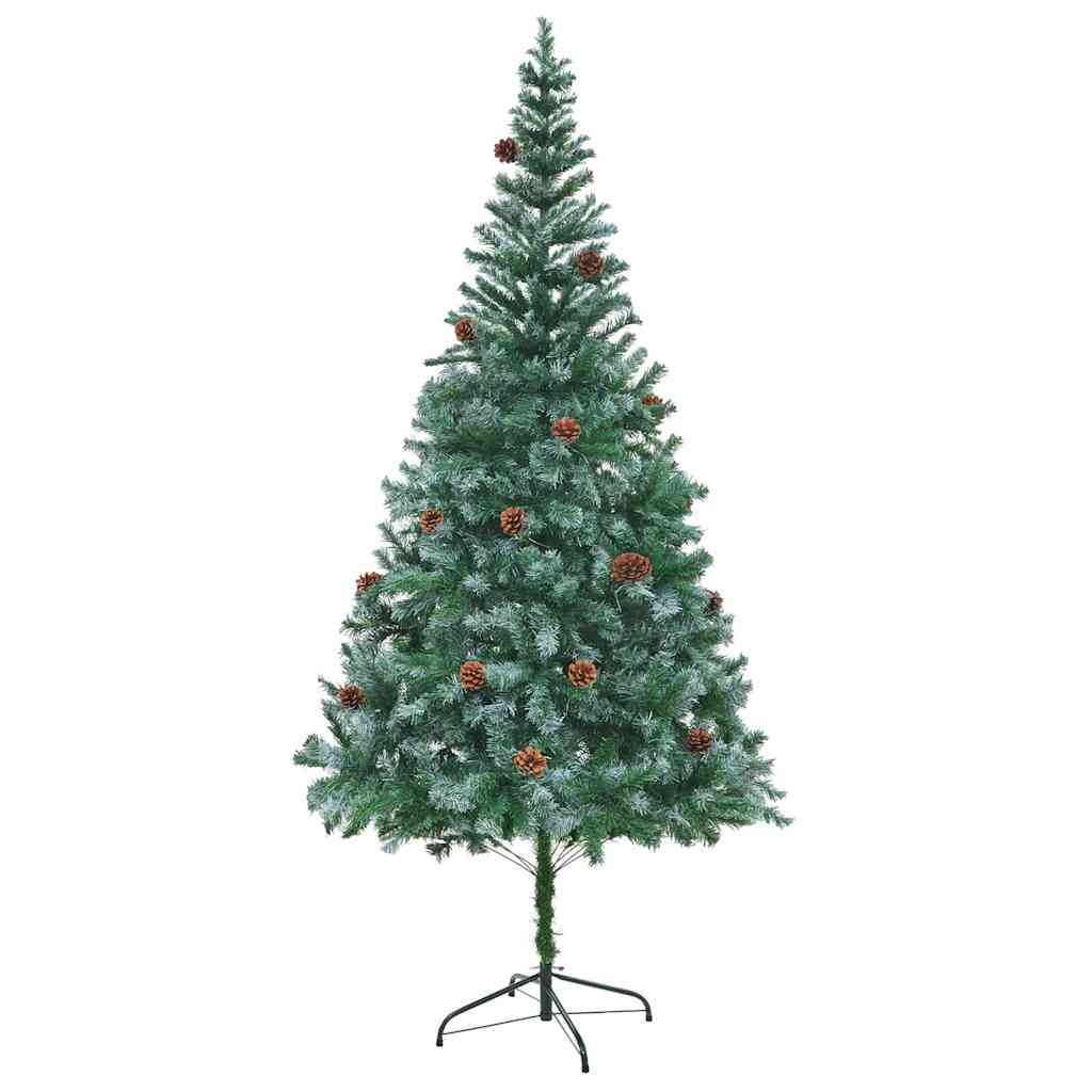 vidaXL Sapin de Noël artificiel Vert 210 cm PVC et acier