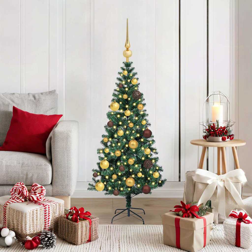vidaXL Künstlicher vorbeleuchteter Weihnachtsbaum Grün 120 cm