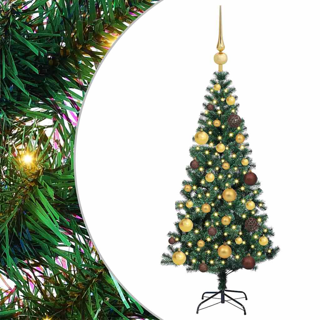 vidaXL Künstlicher vorbeleuchteter Weihnachtsbaum Grün 120 cm