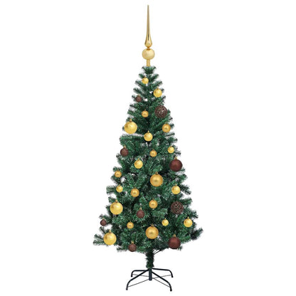 vidaXL Künstlicher vorbeleuchteter Weihnachtsbaum Grün 120 cm
