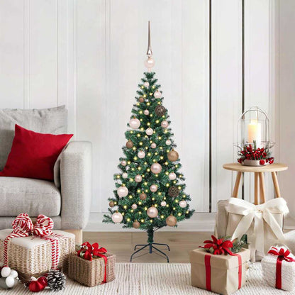 vidaXL Künstlicher vorbeleuchteter Weihnachtsbaum Grün 120 cm