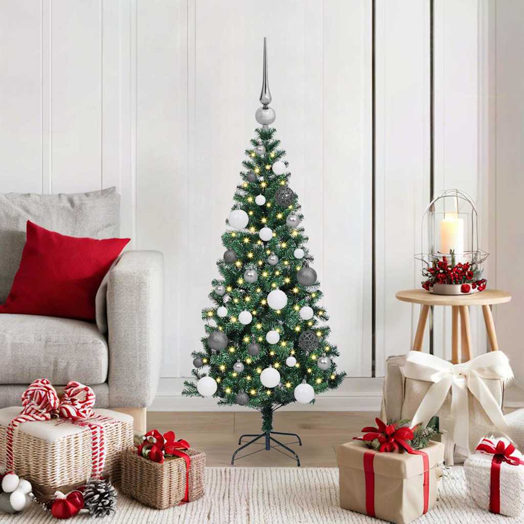 vidaXL Künstlicher vorbeleuchteter Weihnachtsbaum Grün 120 cm