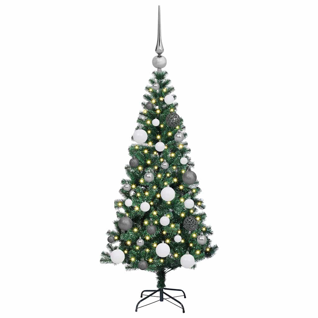 vidaXL Künstlicher vorbeleuchteter Weihnachtsbaum Grün 120 cm