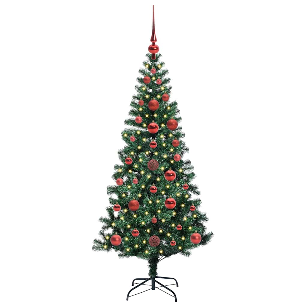 vidaXL Künstlicher vorbeleuchteter Weihnachtsbaum Grün 120 cm