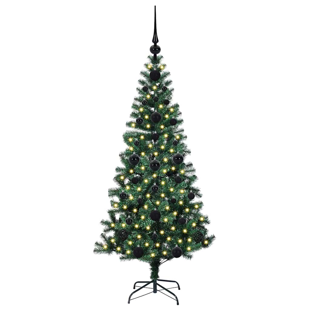 vidaXL Künstlicher vorbeleuchteter Weihnachtsbaum Grün 120 cm