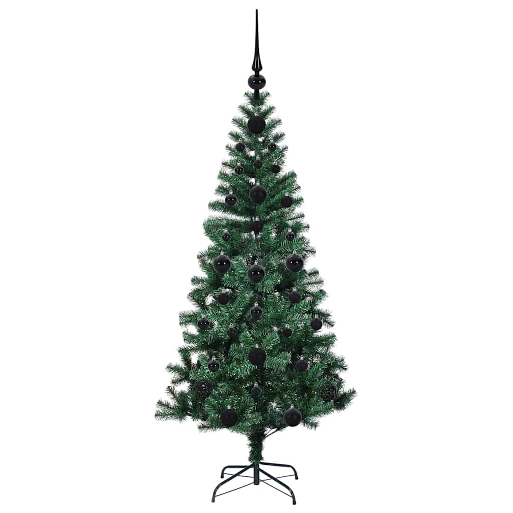 vidaXL Künstlicher vorbeleuchteter Weihnachtsbaum Grün 120 cm