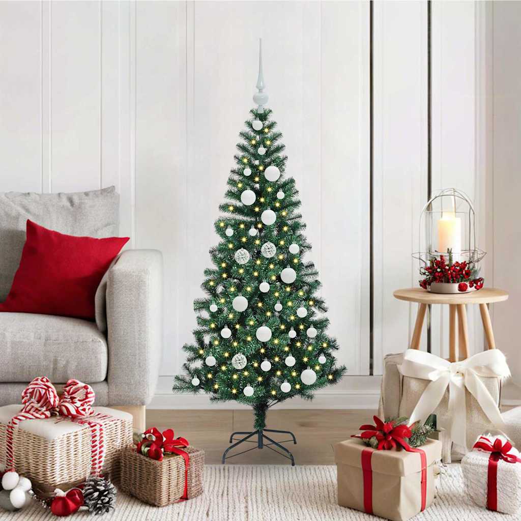 vidaXL Künstlicher vorbeleuchteter Weihnachtsbaum Grün 120 cm