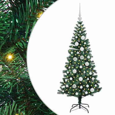 vidaXL Künstlicher vorbeleuchteter Weihnachtsbaum Grün 120 cm