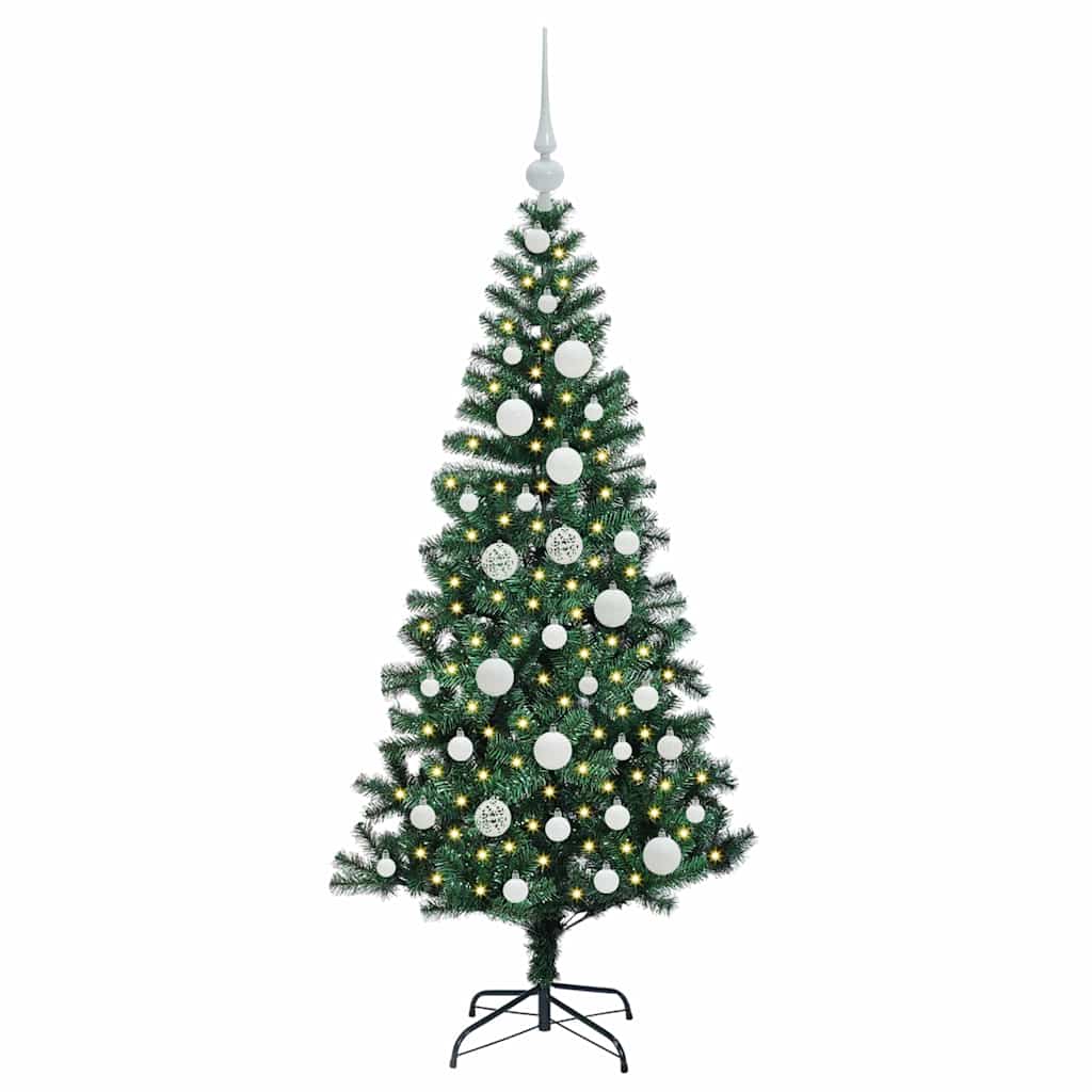 vidaXL Künstlicher vorbeleuchteter Weihnachtsbaum Grün 120 cm