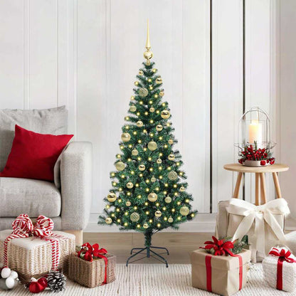 vidaXL Künstlicher vorbeleuchteter Weihnachtsbaum Grün 120 cm