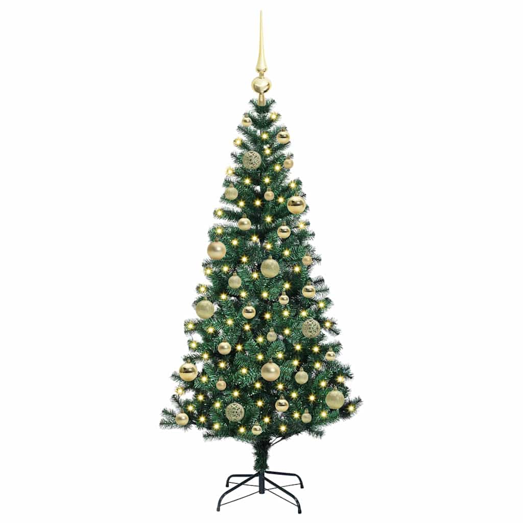 vidaXL Künstlicher vorbeleuchteter Weihnachtsbaum Grün 120 cm