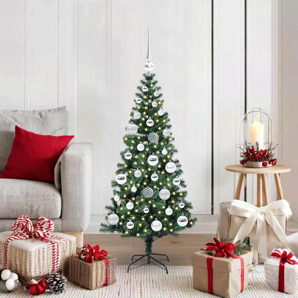 vidaXL Künstlicher vorbeleuchteter Weihnachtsbaum Grün 120 cm