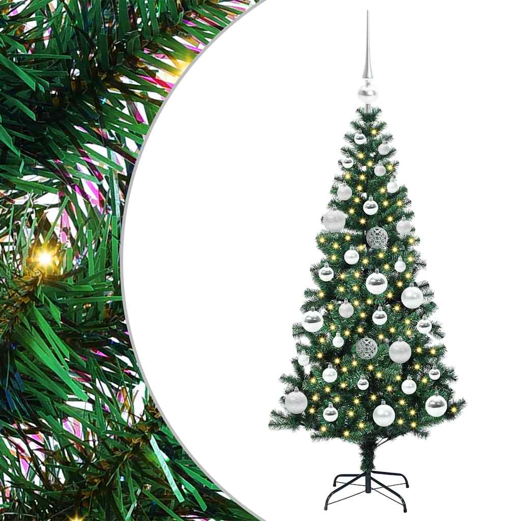vidaXL Künstlicher vorbeleuchteter Weihnachtsbaum Grün 120 cm