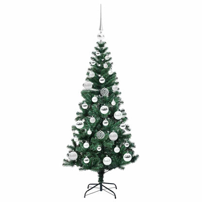 vidaXL Künstlicher vorbeleuchteter Weihnachtsbaum Grün 120 cm
