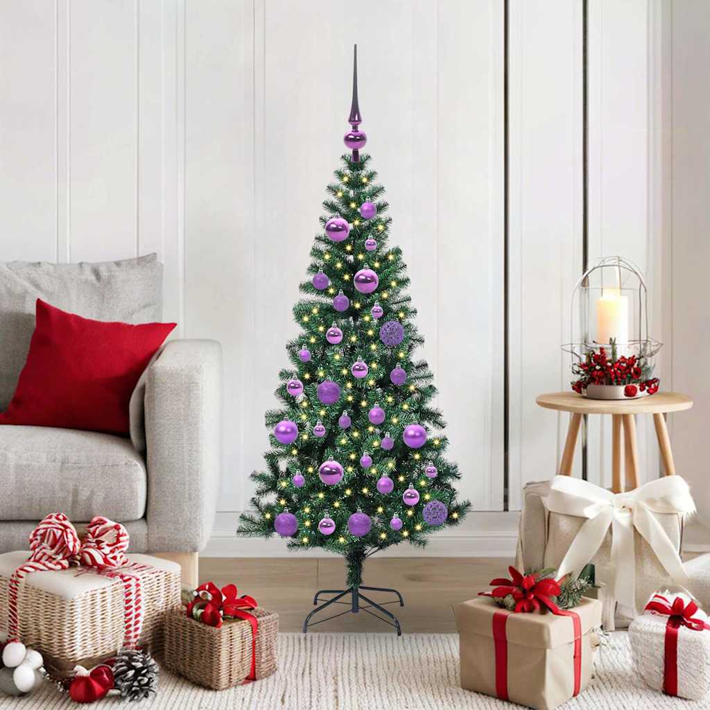 vidaXL Künstlicher vorbeleuchteter Weihnachtsbaum Grün 120 cm