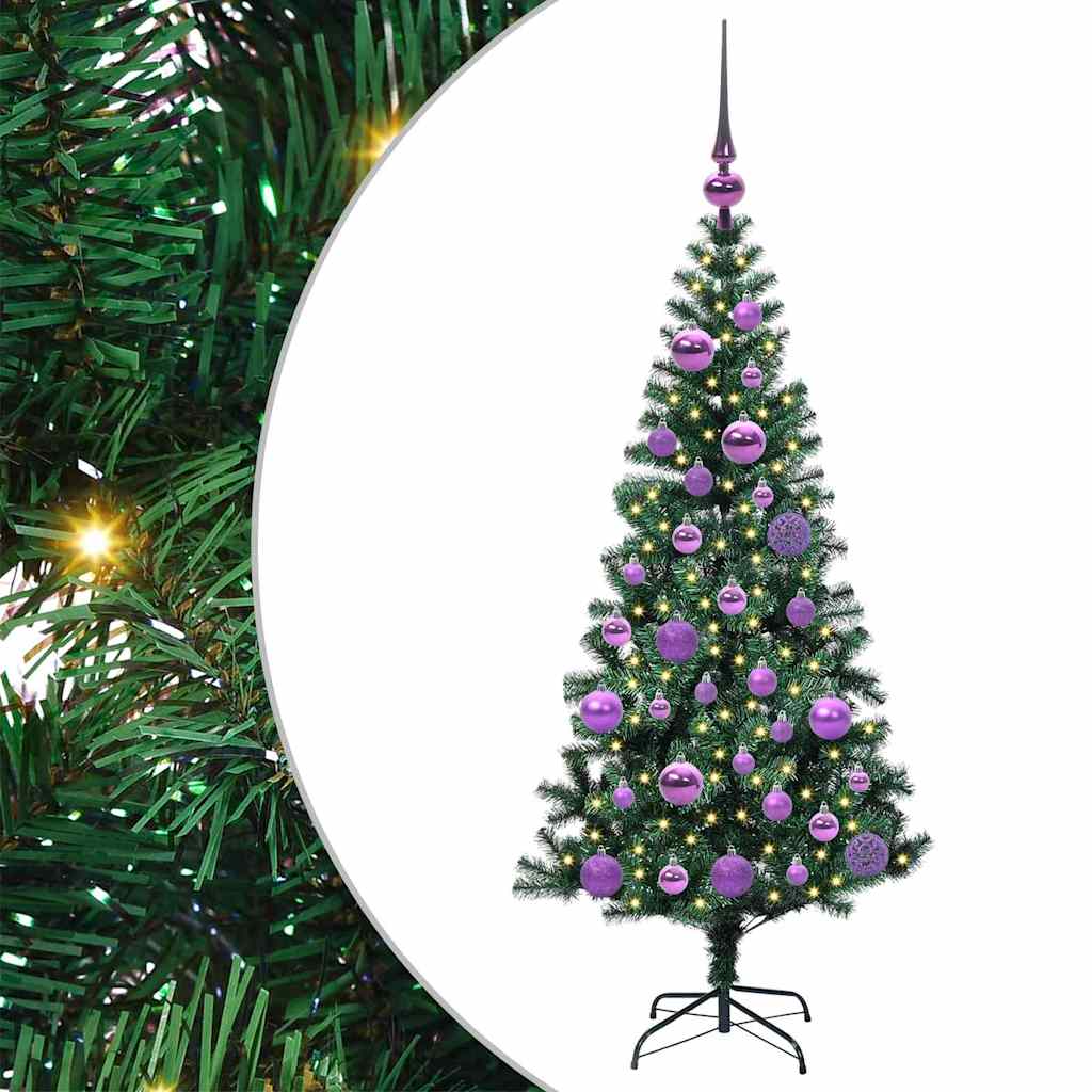 vidaXL Künstlicher vorbeleuchteter Weihnachtsbaum Grün 120 cm