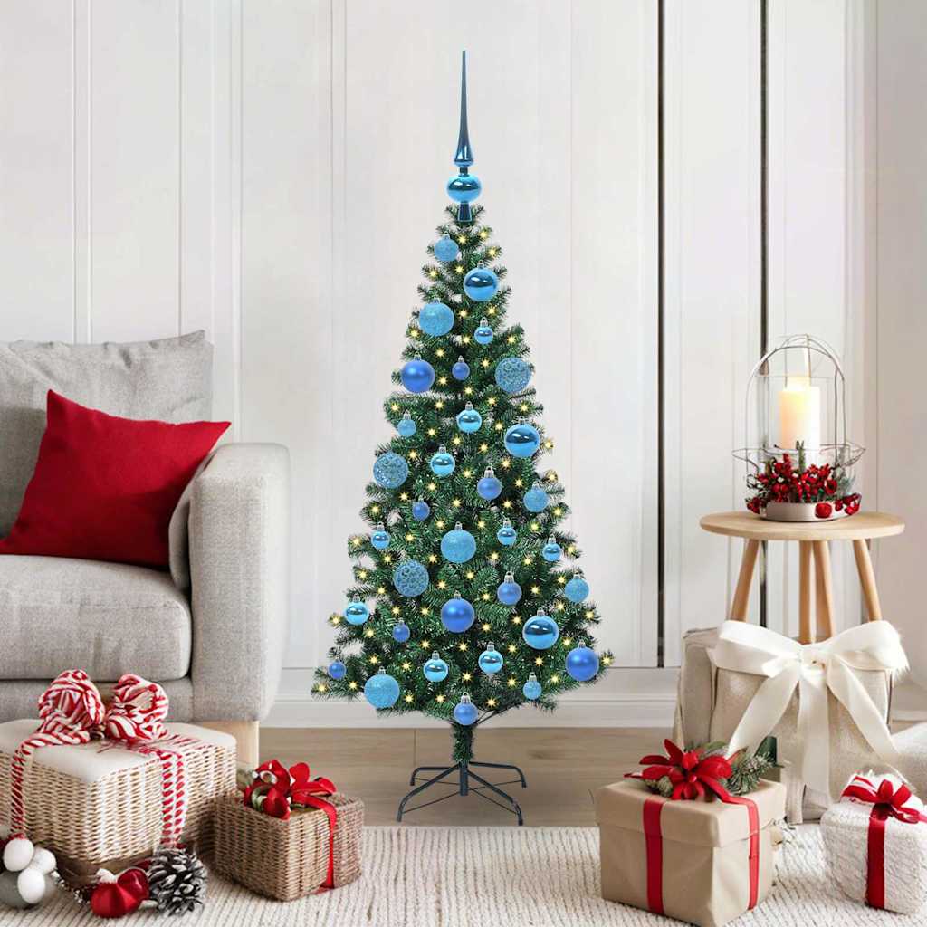 vidaXL Künstlicher vorbeleuchteter Weihnachtsbaum Grün 120 cm