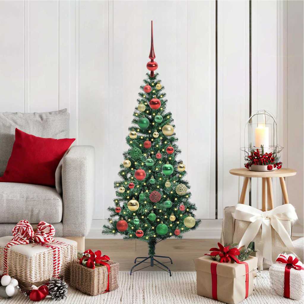 vidaXL Künstlicher vorbeleuchteter Weihnachtsbaum Grün 120 cm