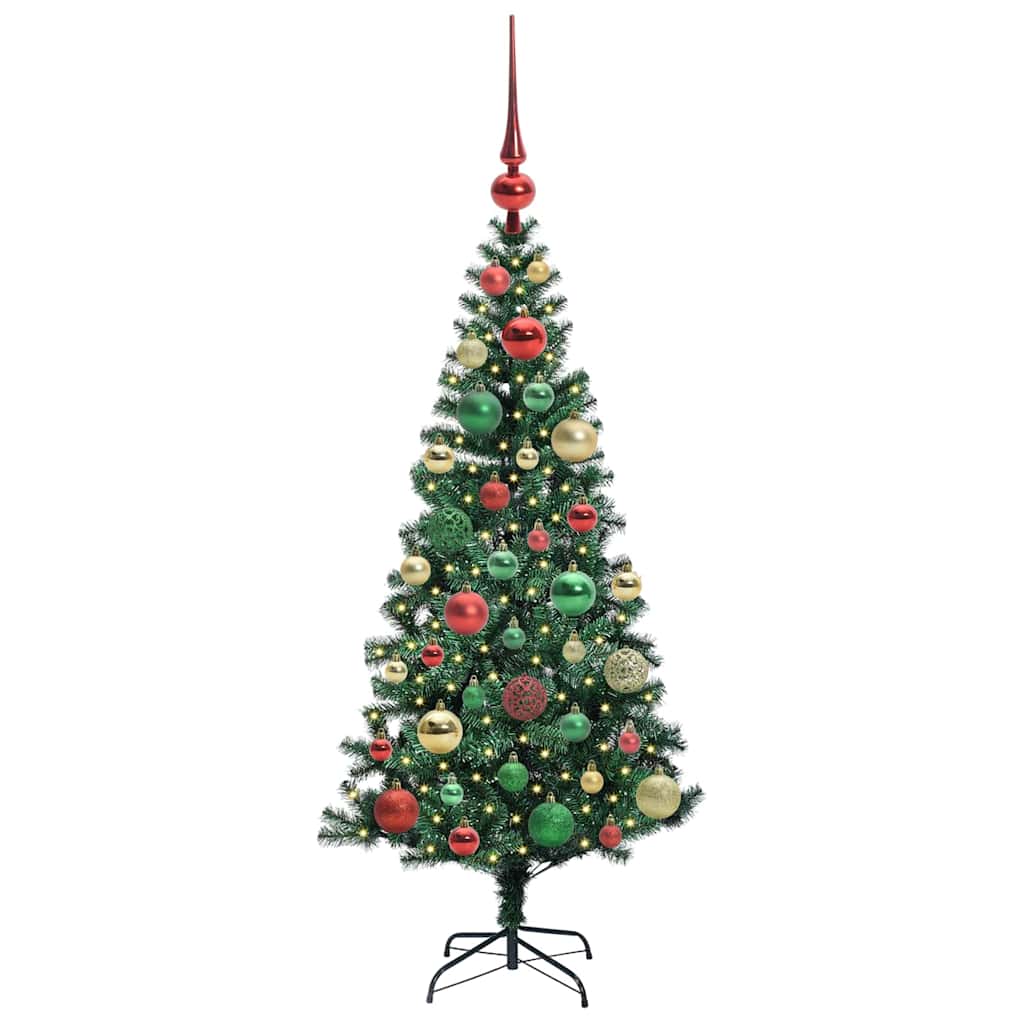 vidaXL Künstlicher vorbeleuchteter Weihnachtsbaum Grün 120 cm