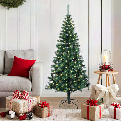 vidaXL Künstlicher vorbeleuchteter Weihnachtsbaum Grün 150 cm