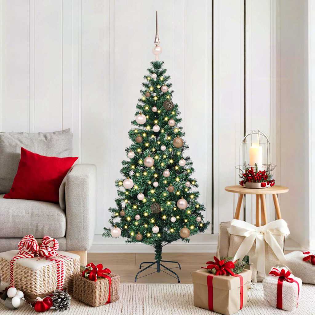 vidaXL Künstlicher vorbeleuchteter Weihnachtsbaum Grün 150 cm