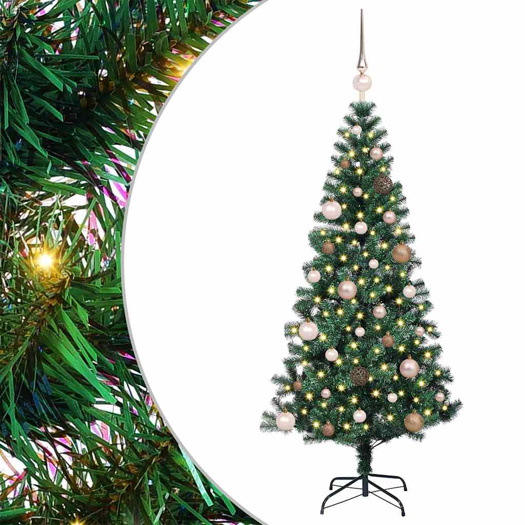 vidaXL Künstlicher vorbeleuchteter Weihnachtsbaum Grün 150 cm