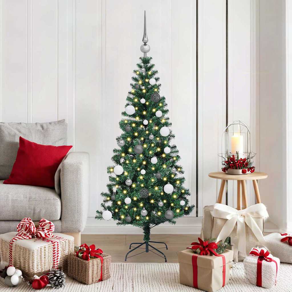 vidaXL Künstlicher vorbeleuchteter Weihnachtsbaum Grün 150 cm