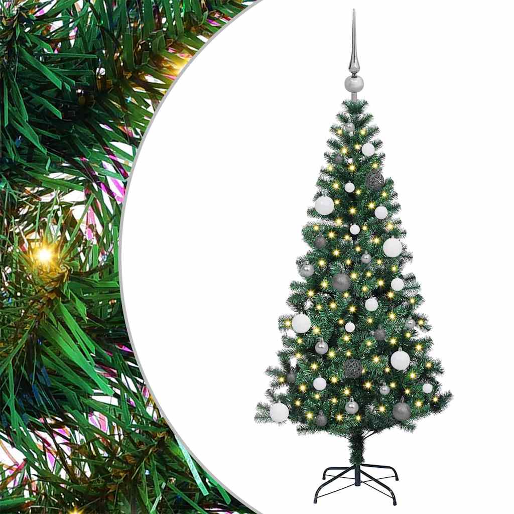 vidaXL Künstlicher vorbeleuchteter Weihnachtsbaum Grün 150 cm
