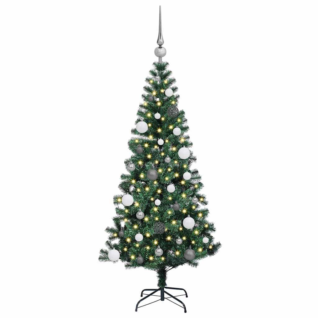 vidaXL Künstlicher vorbeleuchteter Weihnachtsbaum Grün 150 cm