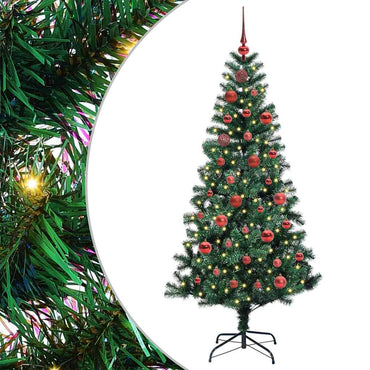 vidaXL Künstlicher vorbeleuchteter Weihnachtsbaum Grün 150 cm