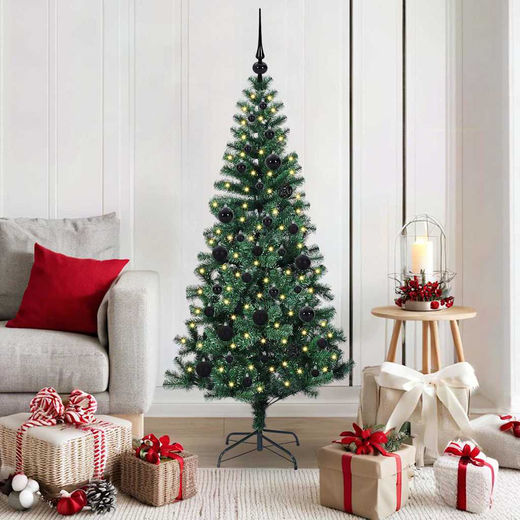 vidaXL Künstlicher vorbeleuchteter Weihnachtsbaum Grün 150 cm