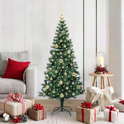 vidaXL Künstlicher vorbeleuchteter Weihnachtsbaum Grün 150 cm