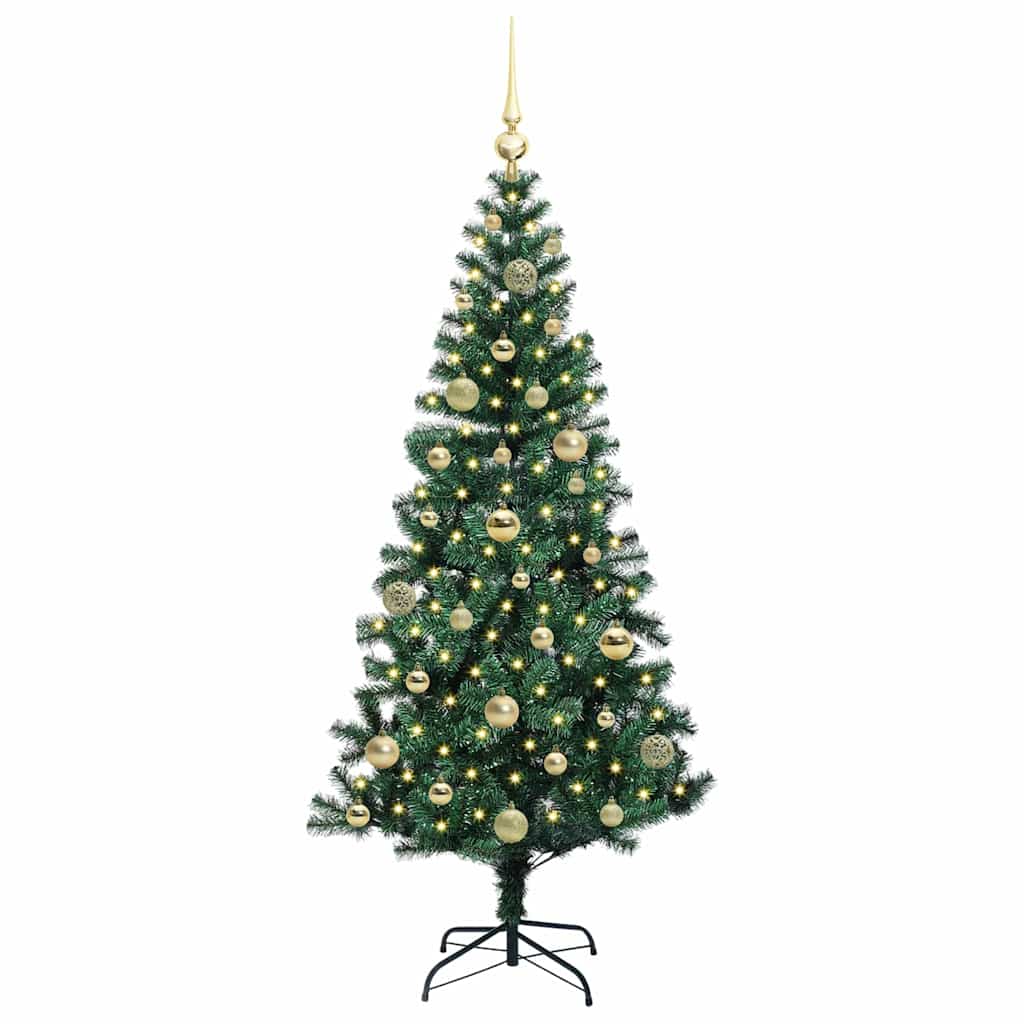 vidaXL Künstlicher vorbeleuchteter Weihnachtsbaum Grün 150 cm